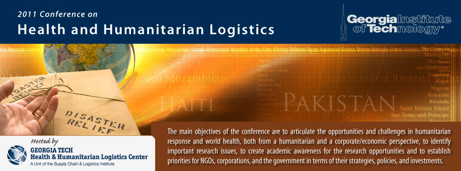 The main objectives of the conference are to articulate the opportunities and challenges in humanitarian response and world health, both from a humanitarian and a corporate/economic perspective, to identify important research issues, to create academic awareness for the research opportunities and to establish priorities for NGOs, corporations, and the government in terms of their strategies, policies, and investments.